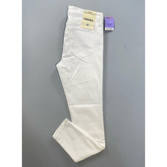 L'agence Chantel Low Rise Skinny Lightweight Stretch Jeans. White Women's 30.